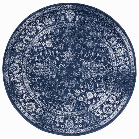 Safavieh 6 x 6 ft. Adirondack Power Loomed Round Area Rug; Navy & Ivory ADR109N-6R